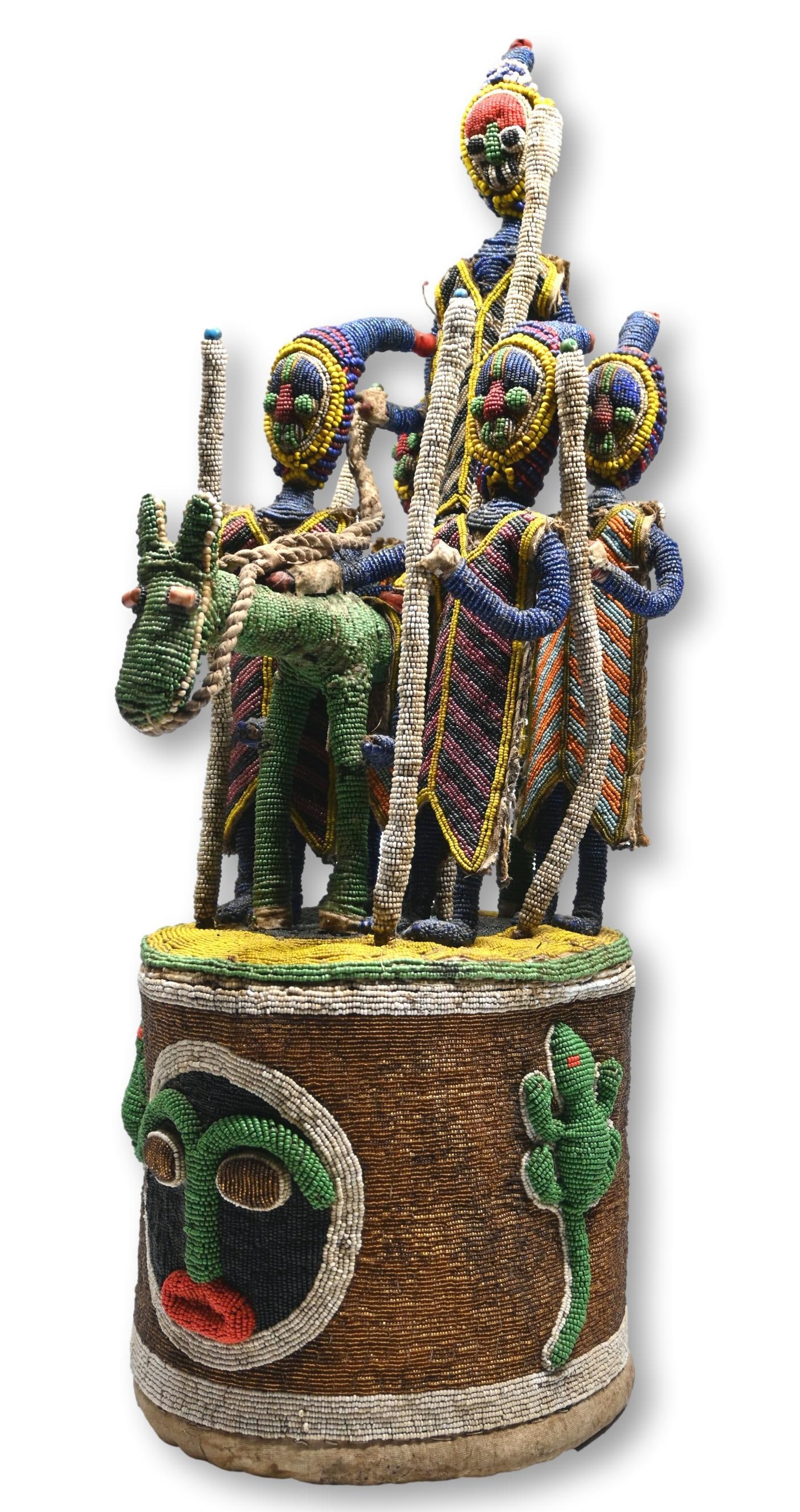 Elaborate Yoruba Horse and Rider Beaded Crown (1 of 7)