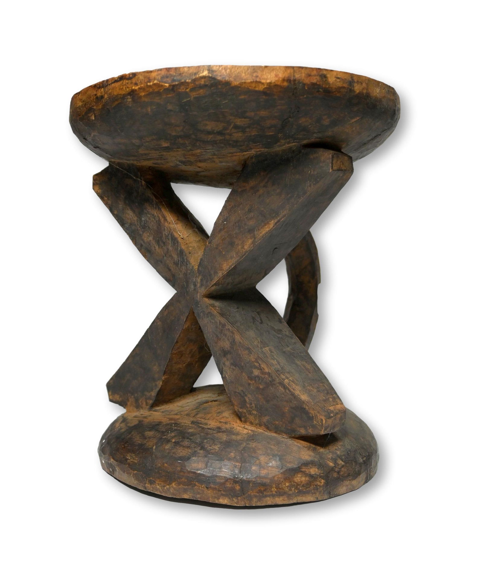 Old Lozi Stool with X motif (1 of 6)