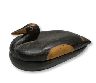 A Large Lozi Duck Lidded Container Field Collected