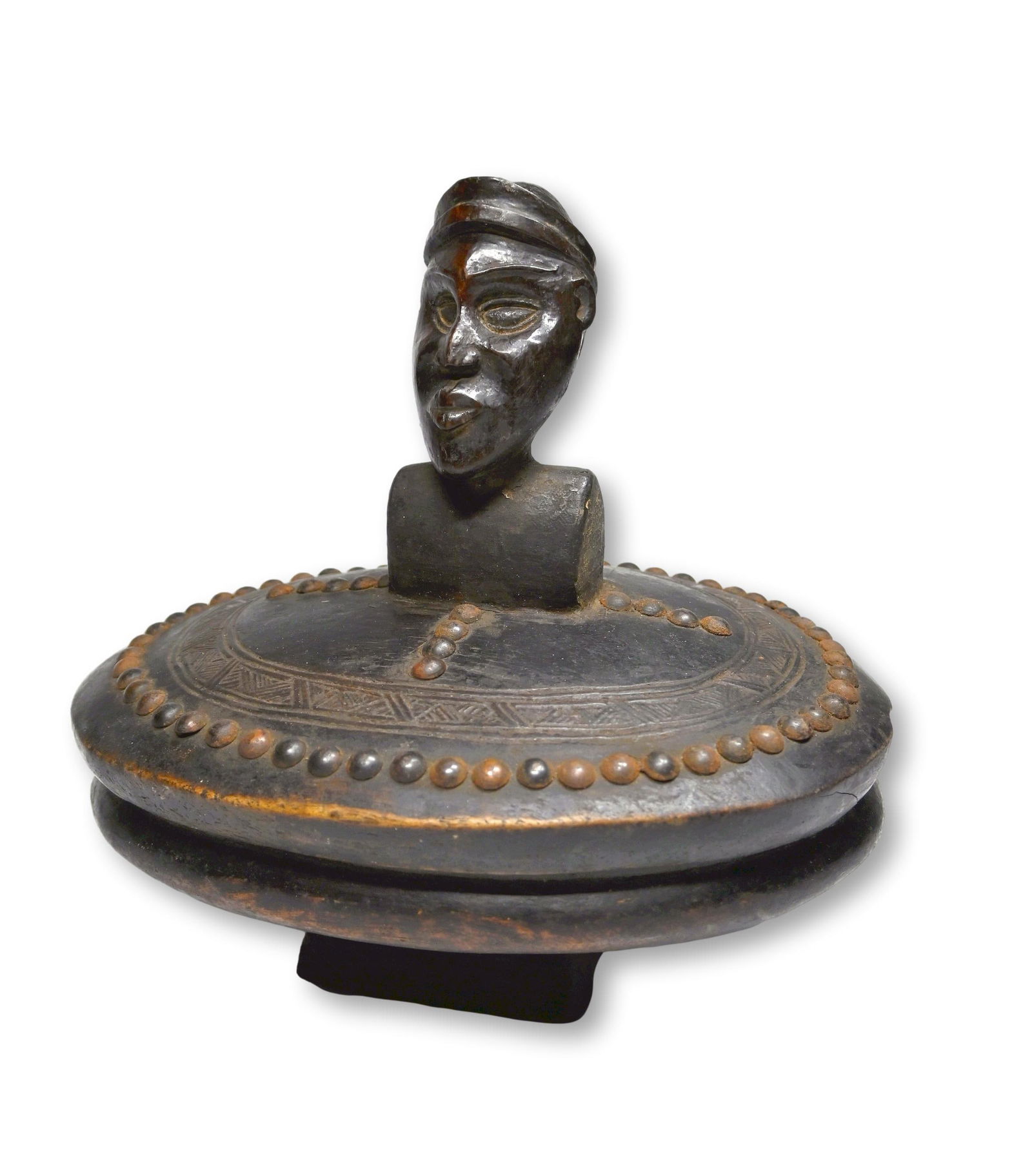 A Luba Lidded Vessel with Ancestor Finial Field Collected (1 of 6)