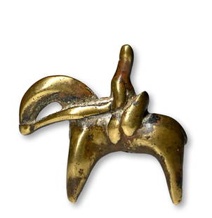 A Kotoko Equestrian Bronze Ex Primitivismes Gallery Paris: A small well worn smooth bronze Kotoko equestrian figure in classic form. The bronze measures 2 x 2 inches. Sao / Kotoko , Chad, Africa. Provenance: Ex Franck Robiehez , Primitivismes Gallery , Paris,