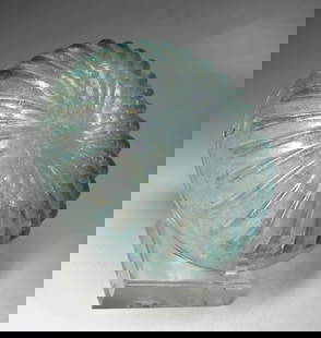 5th Century Islamic Glass Bowl: A Fine ancient Persian ribbed glass bowl with wonderful iridescent mineral deposits and a fascinating form. Sassanian culture, Persia, 5th century AD. The bowl measures 6 x 1.5 inches, and will includ