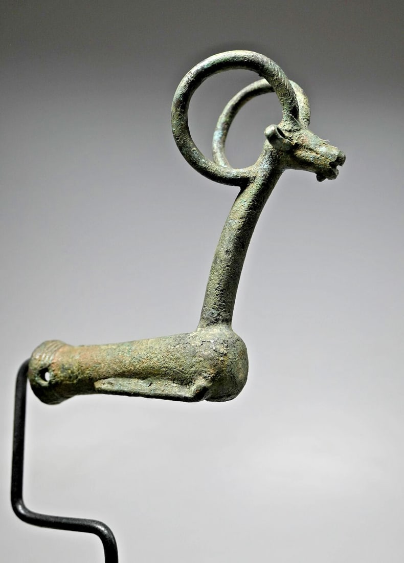 A Luristan Bronze Ibex Whetstone Finial Handle (1 of 5)
