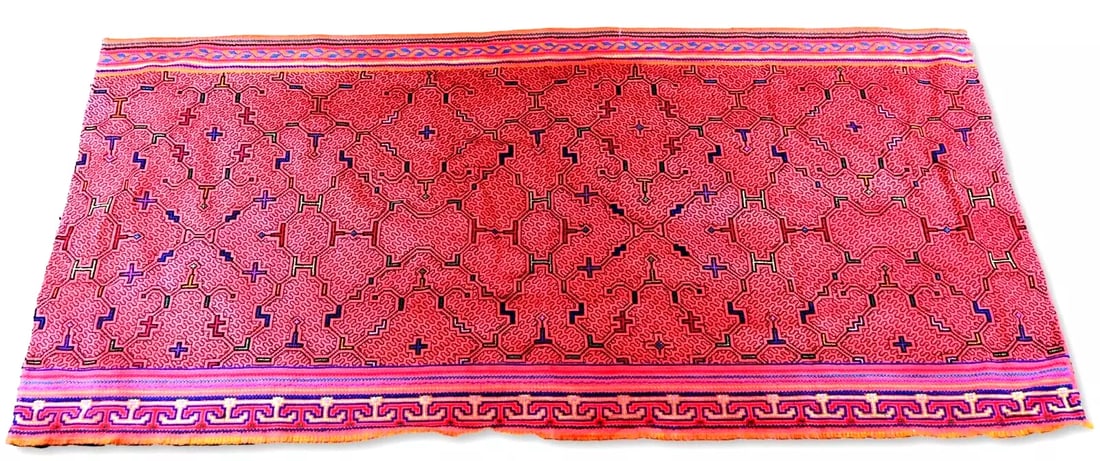 Red Shipibo Ceremonial Ayahuasca Ritual Cloth (1 of 6)