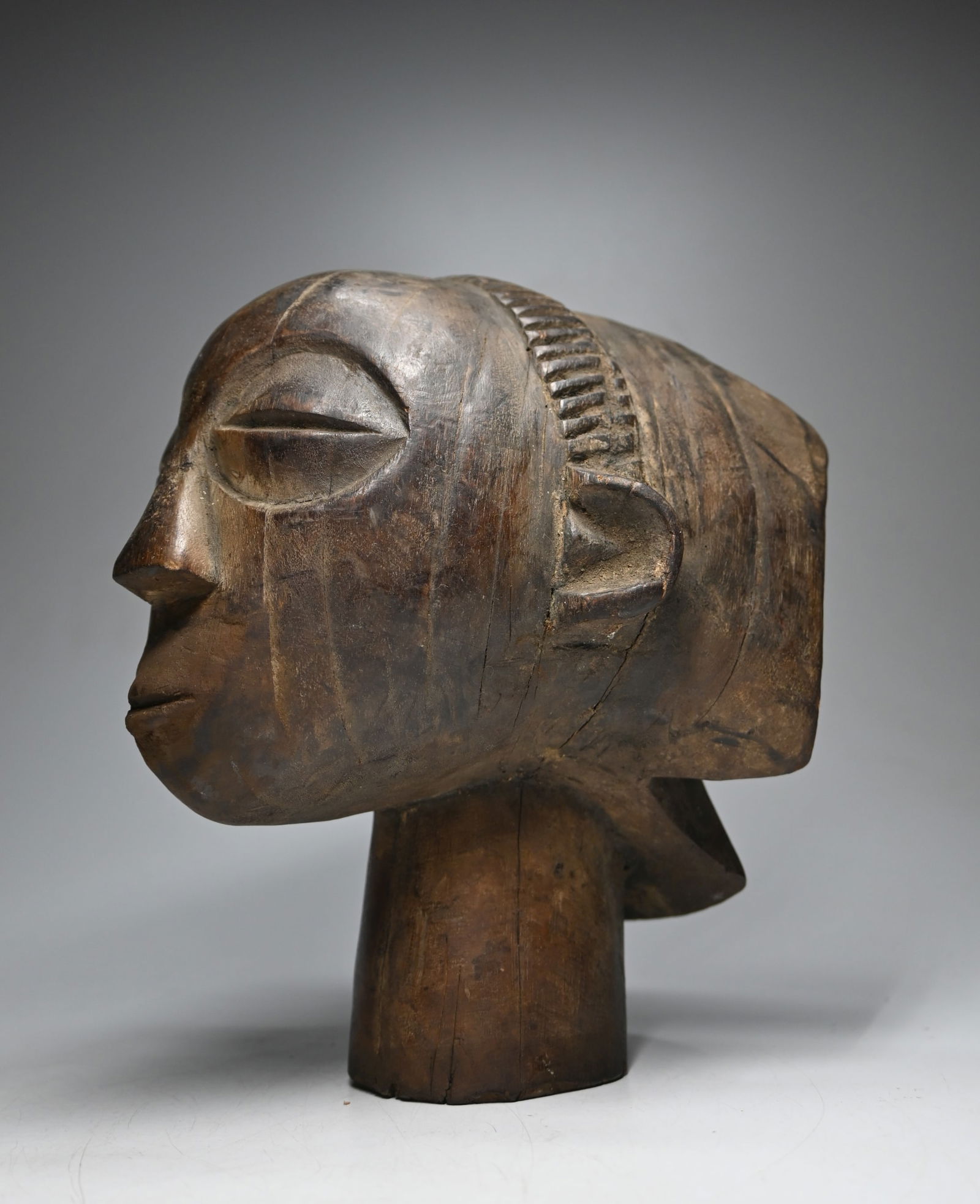A Serene Luba Ancestor Head Sculpture (1 of 5)