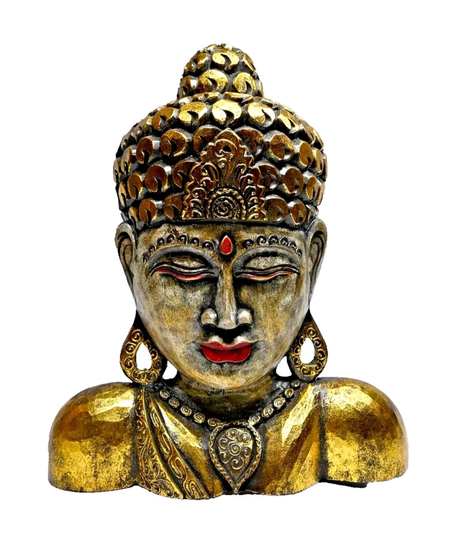 A Serene Golden Bust of the Buddha (1 of 4)