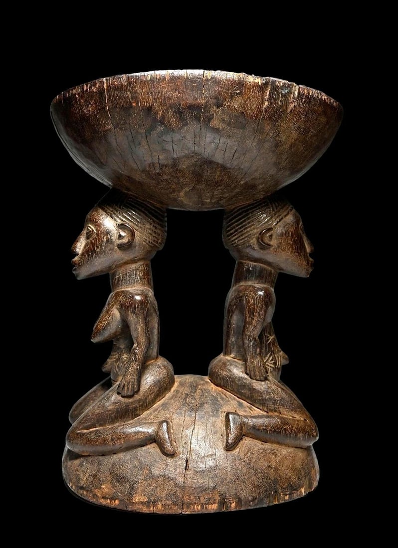 A Luba Stool with Male & Female Ex Cohen 1987 (1 of 7)