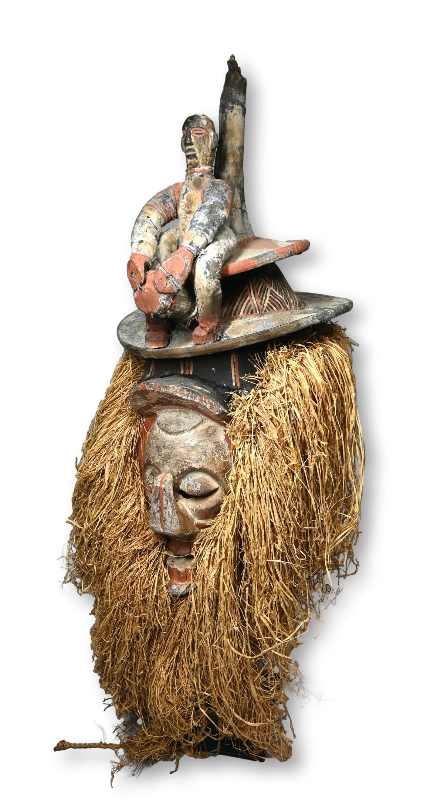 A Yaka Initiation Mask with Drummer on top (1 of 8)