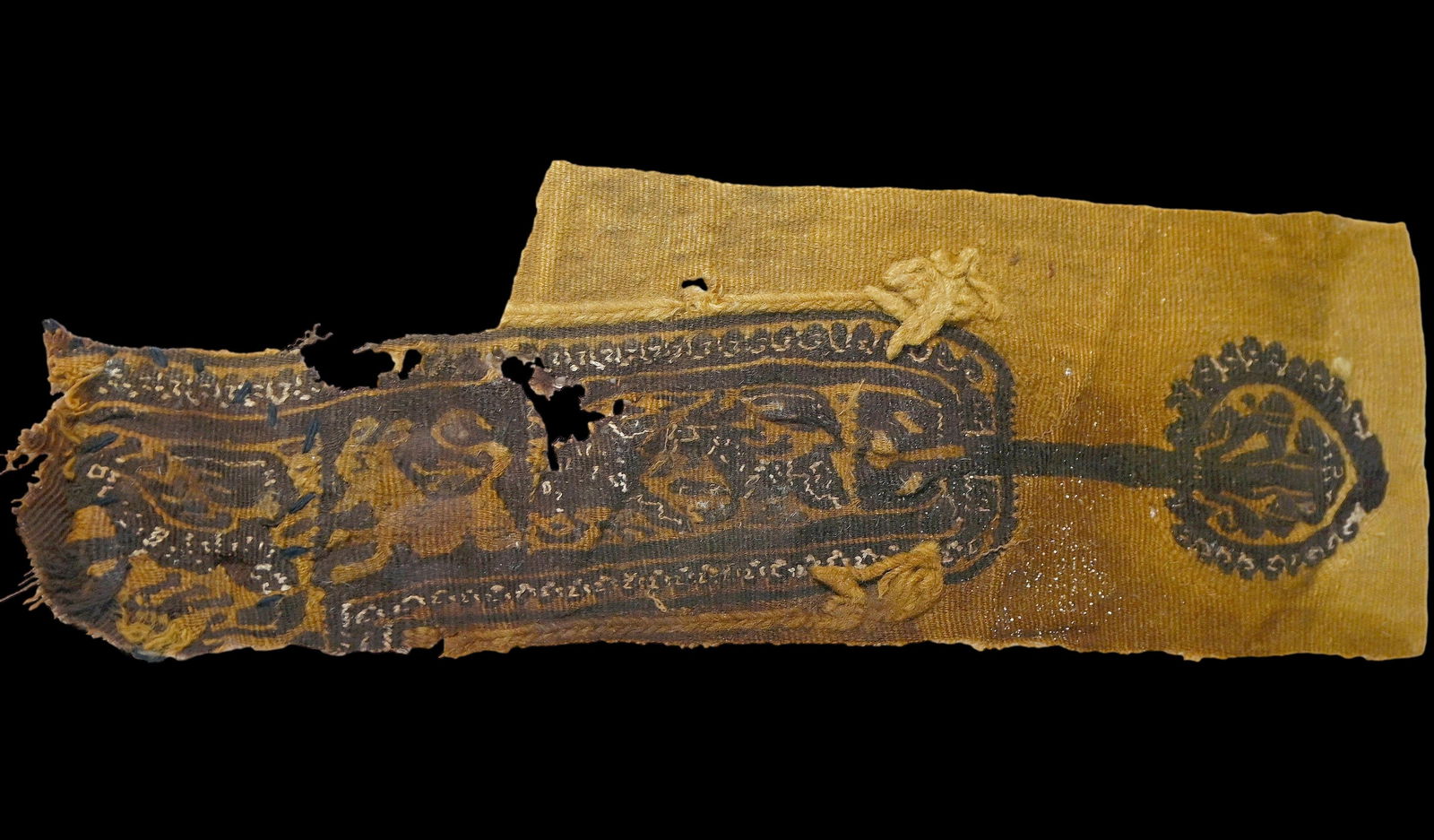 Ancient Egyptian Textile with Lion and Horse Motif (1 of 7)