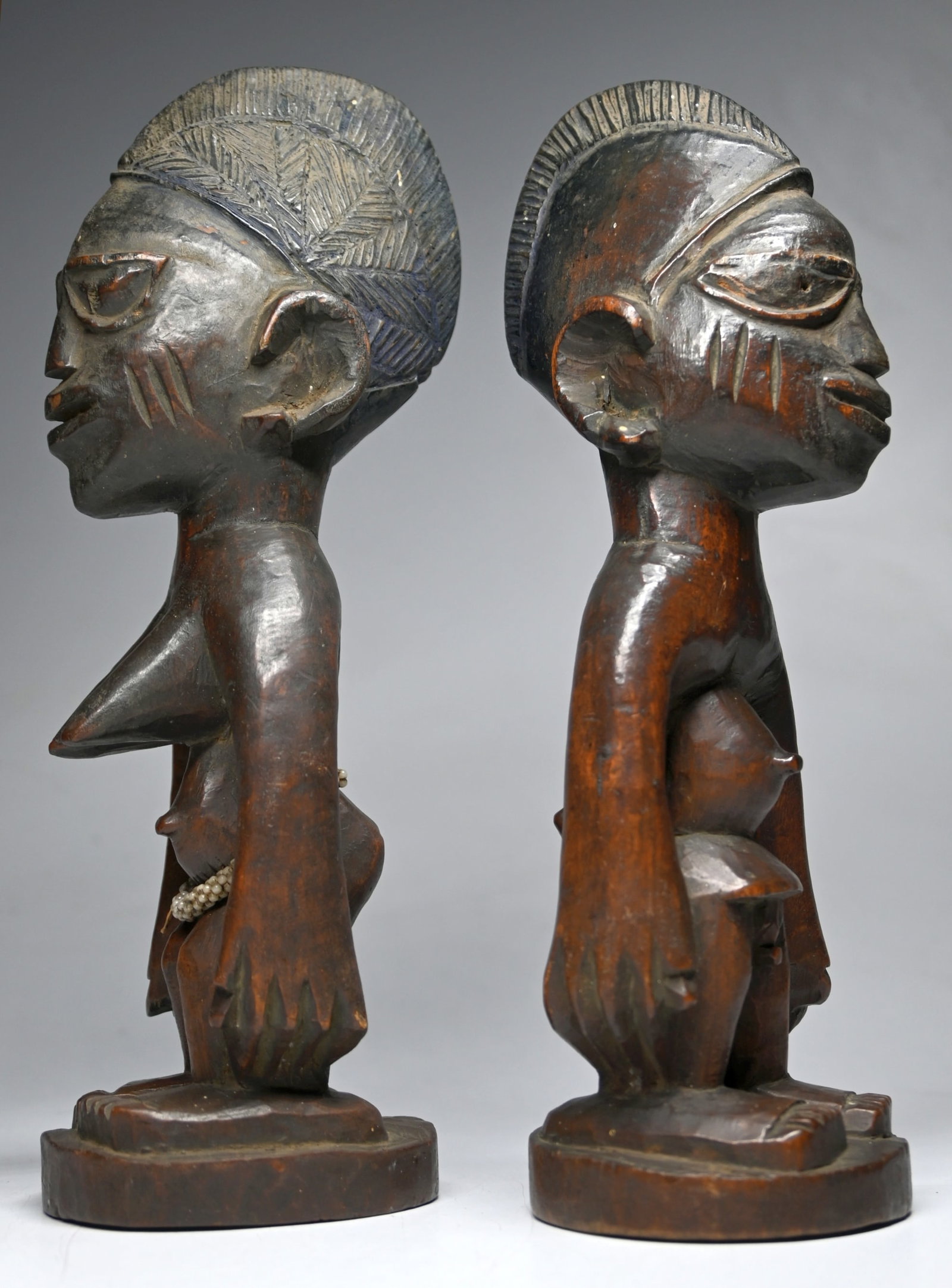 A Male & Female pair of Yoruba Ibeji Twin Effigy - 4