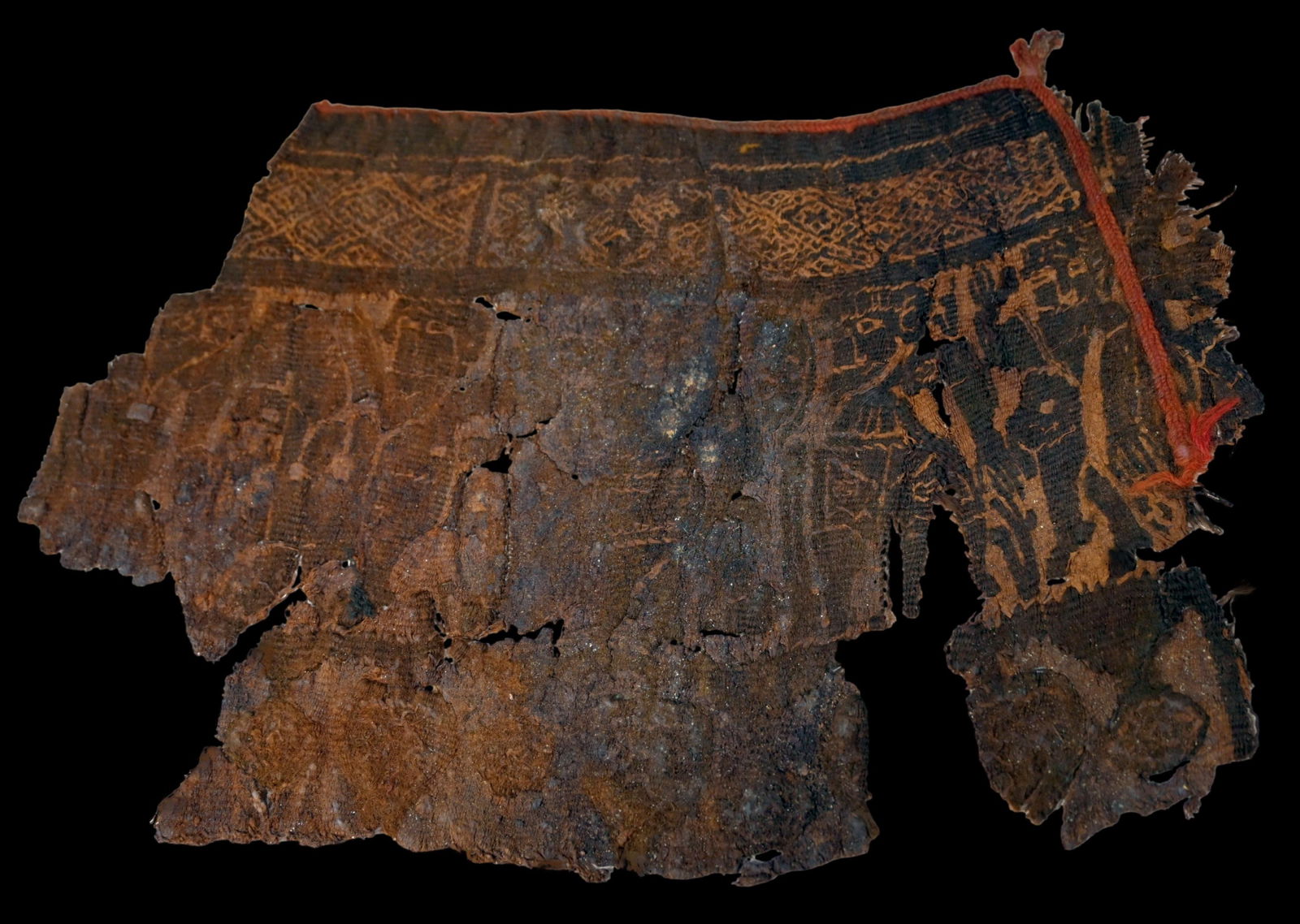 3rd Century Egyptian Coptic Textile with Human Figures (1 of 5)