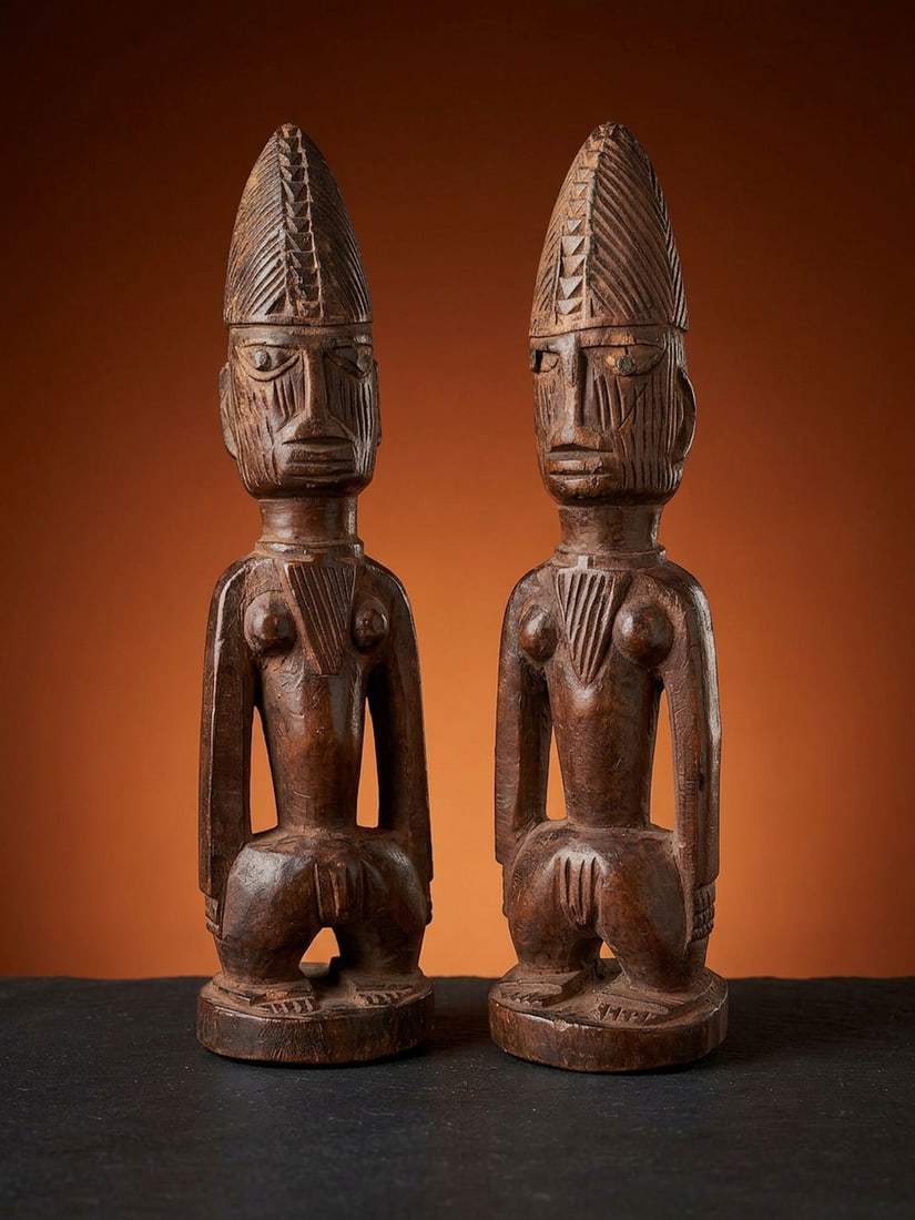 A Pair of Yoruba Ibeji Dolls (1 of 1)