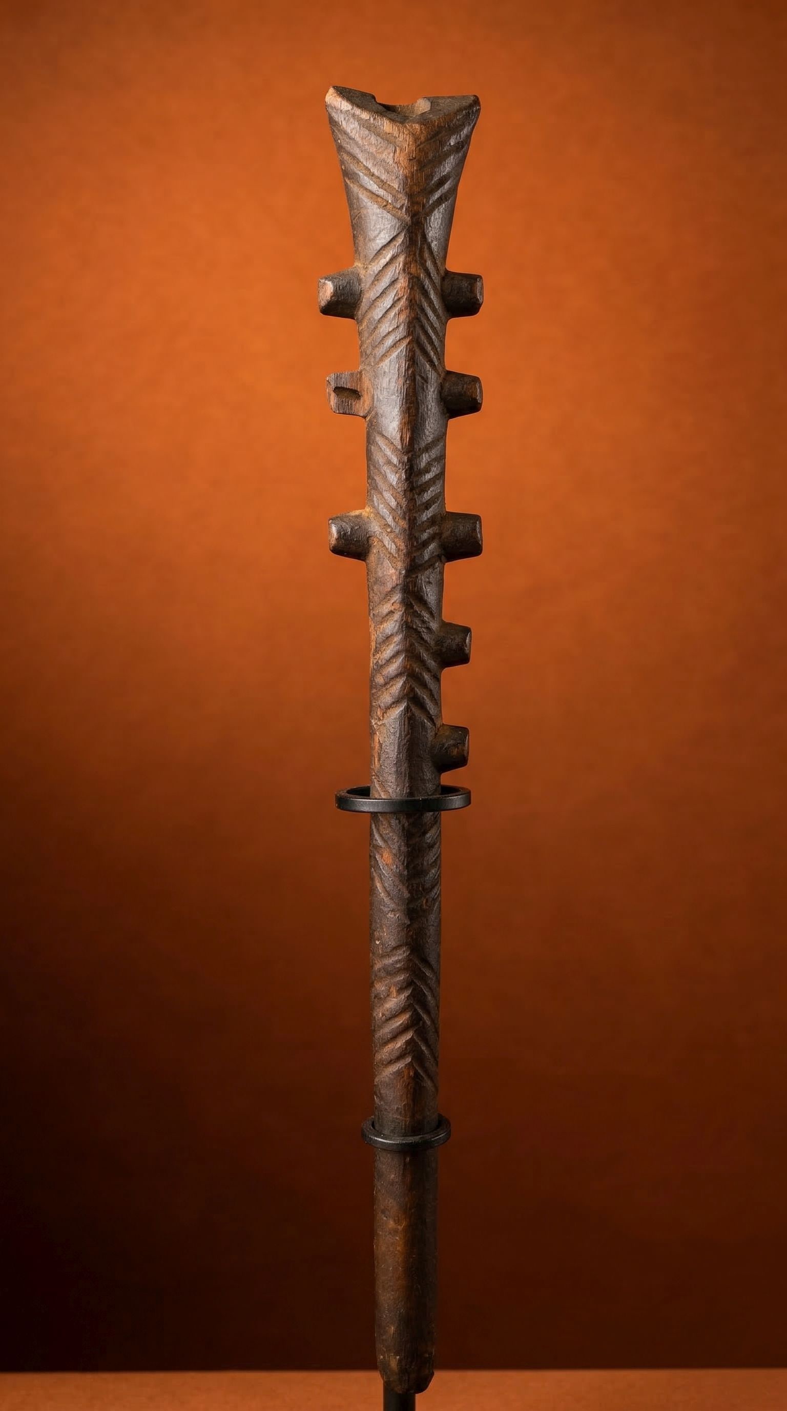 A Long Wood Flute with Knobs Ex Thomas Wheelock (1 of 1)