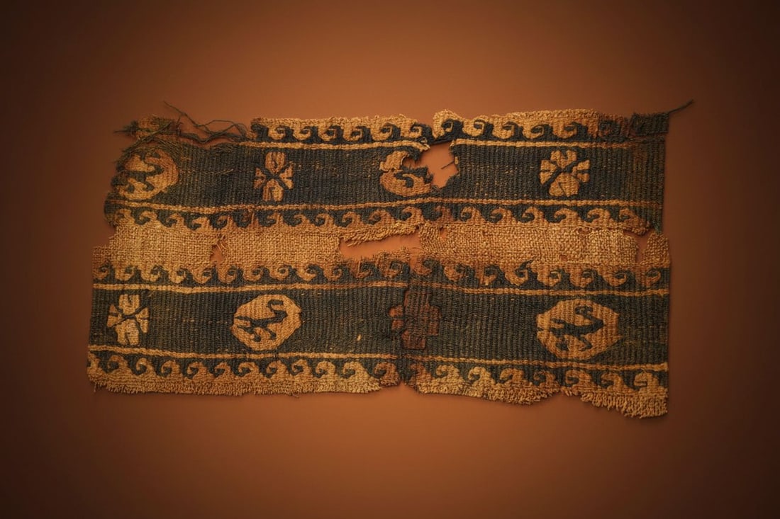 Ancient Egyptian textile with Bird and Cross Motif (1 of 4)