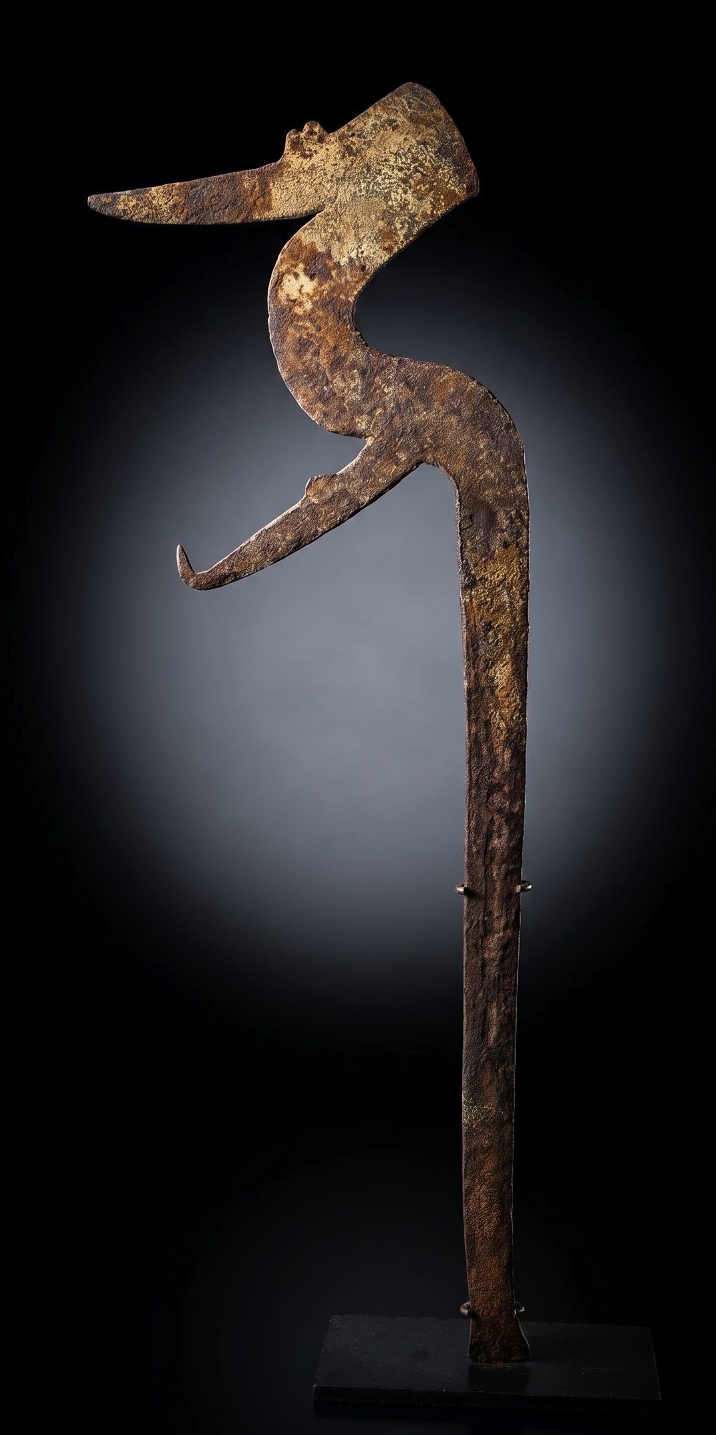 A Zaghawa Abstract Iron Throwing Knife Form (1 of 4)