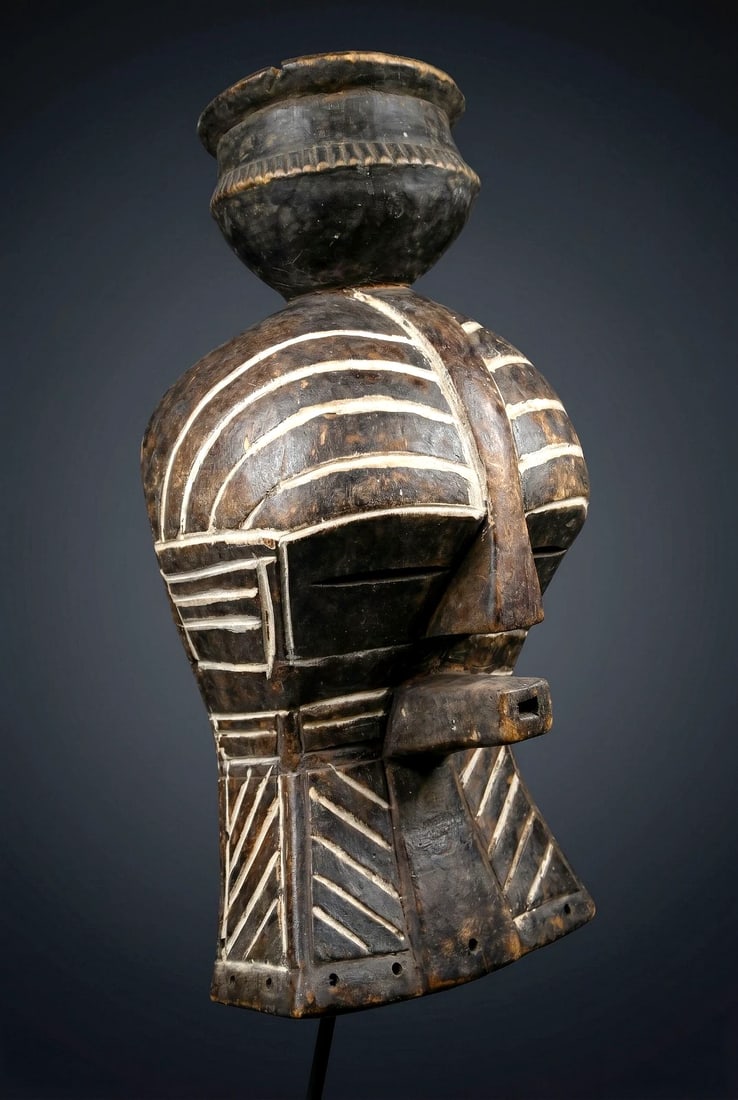A Luba Kifwebe Mask with Vessel On Top (1 of 6)