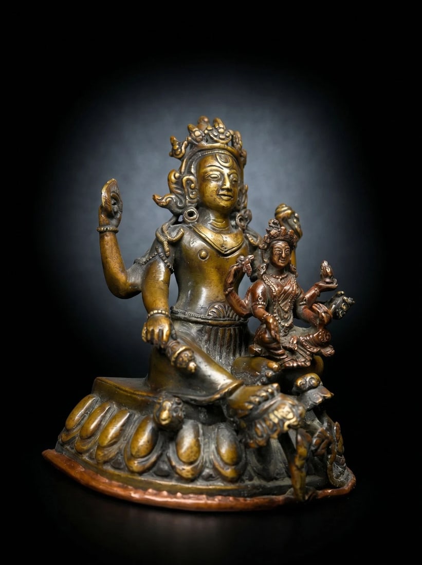 Antique Sculpture of Vishnu with Consort (1 of 7)