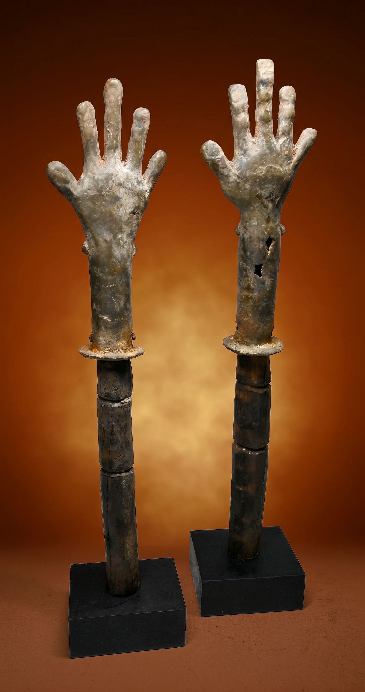 A Pair Of Bamana Bronze Marionette Hands (1 of 4)