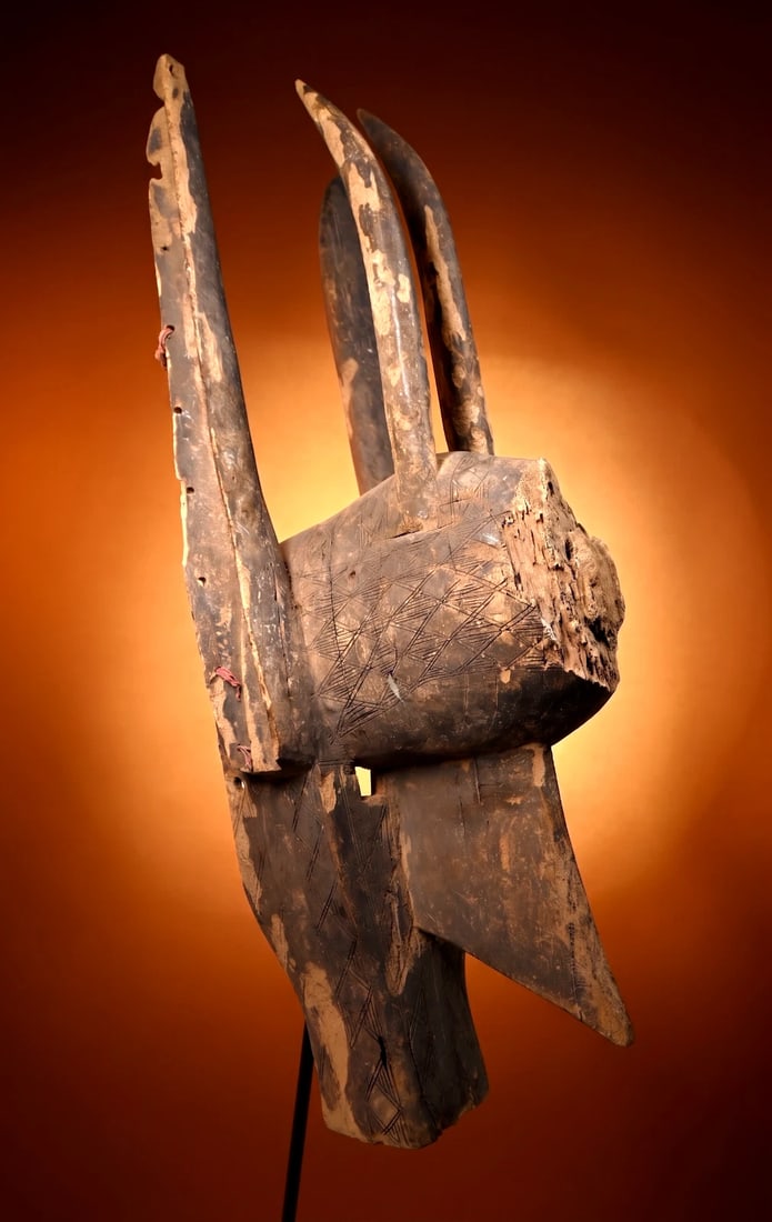 A Bamana Kore Society Hyena Mask (1 of 8)