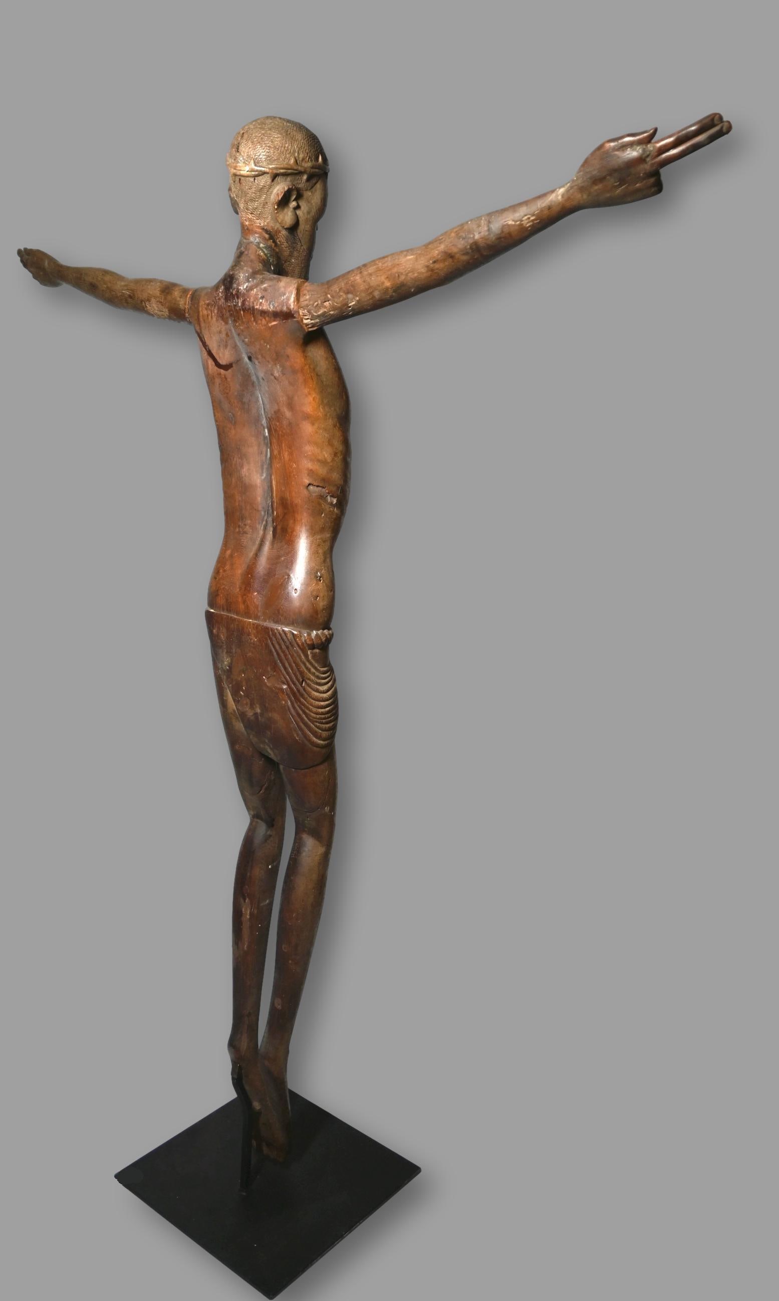 A Monumental Old Makonde Christ Sculpture - 7