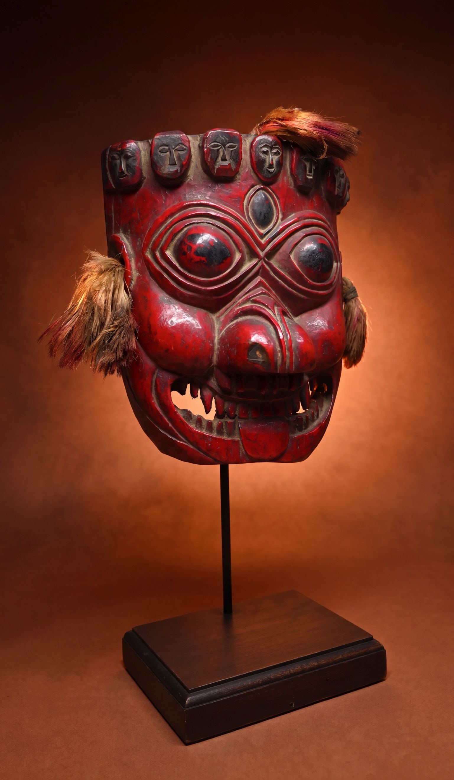 Fierce Tibetan Red Demon mask (1 of 6)