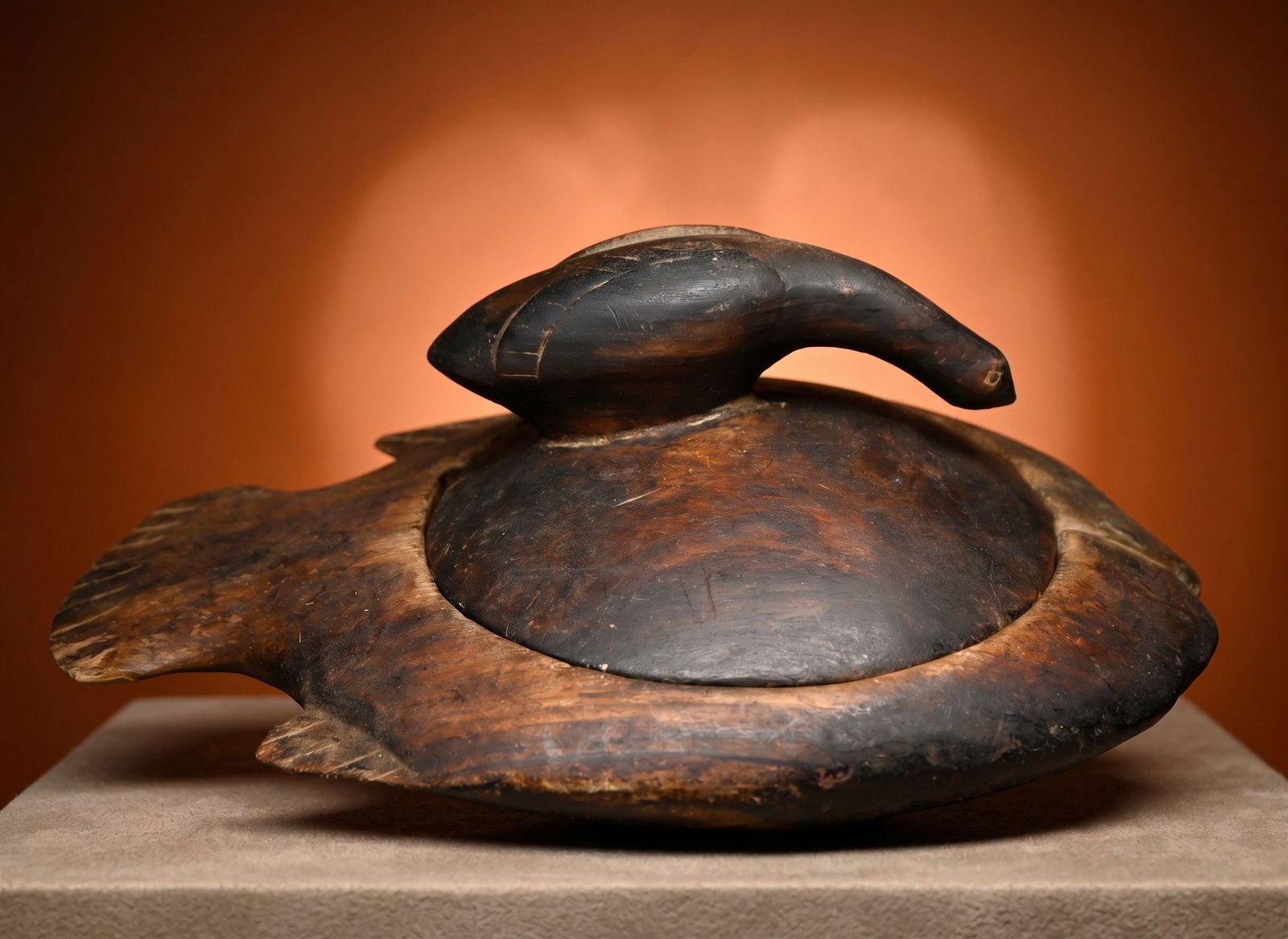 A Lozi Fish Shaped Box with Bird Shaped Lid (1 of 6)