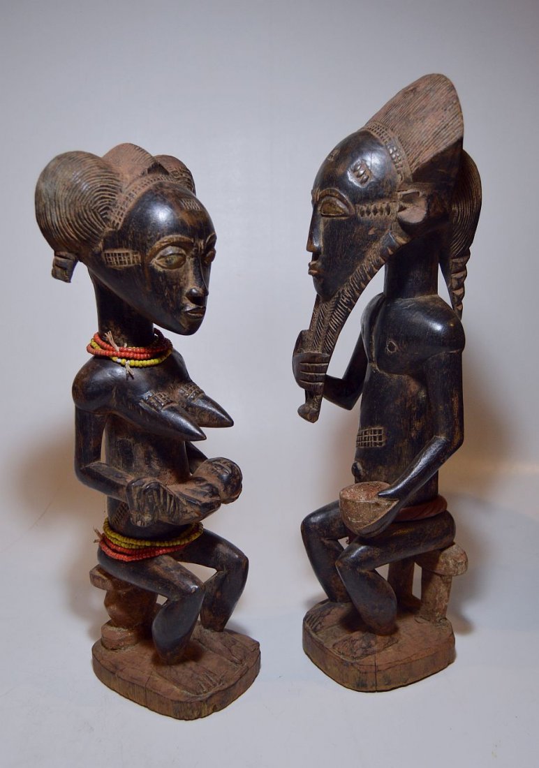 A Fine Baule Male & Female Spirit couple ~ African Art (1 of 5)