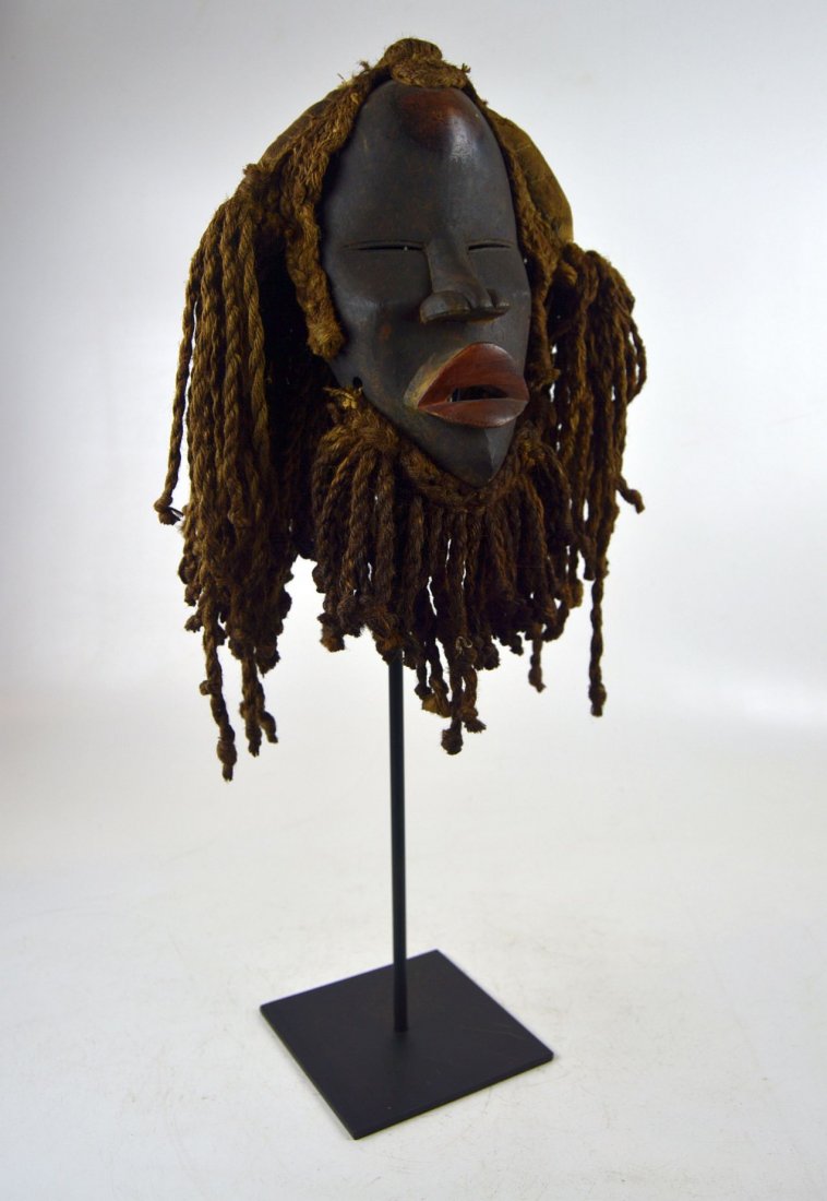 Dan African mask with rope headdress, African Art (1 of 5)