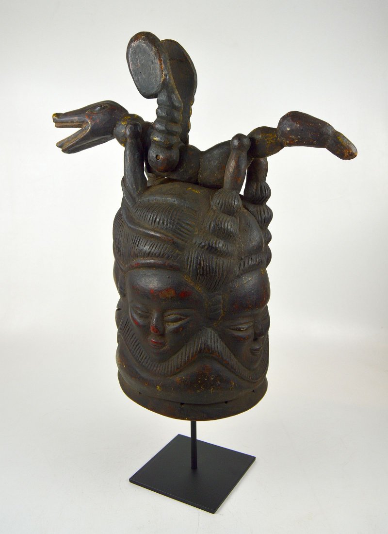 A Mende Bundu helmet African mask with Dragon finial (1 of 6)