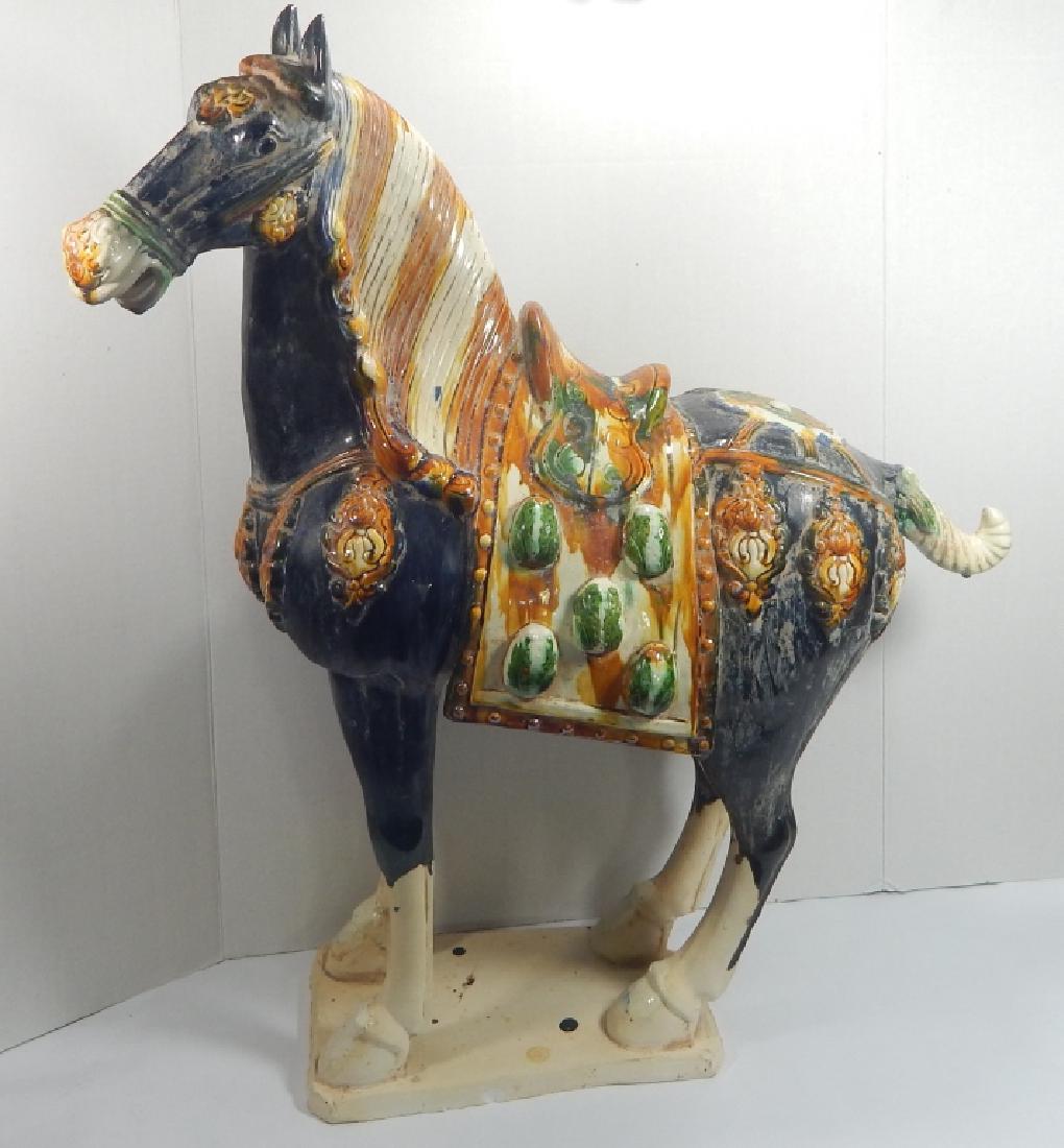 CHINESE LARGE TANG SANCAI TEMPLE HORSE SCULPTURE (1 of 7)