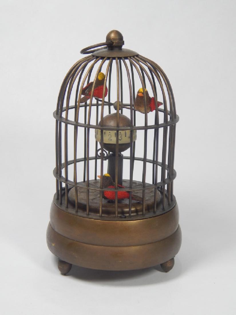 INTERESTING BIRD CAGE  MUSIC BOX CLOCK (1 of 4)