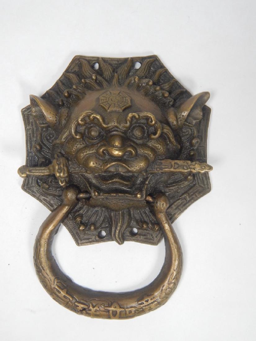 CHINESE OLD BRONZE DRAGON DOOR KNOCKER (1 of 3)