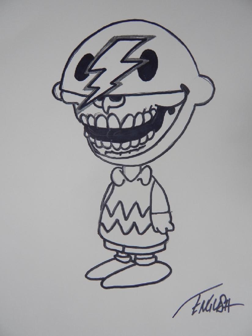 RON ENGLISH (B.1959)  "UNTITLED" DRAWING ON PAPER (1 of 1)