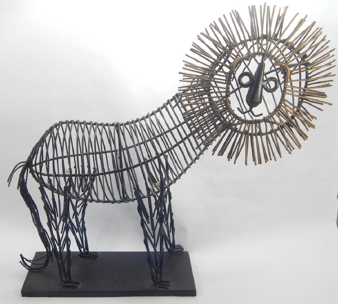 C.JERE BRUTALIST STYLE LION WIRE SCULTURE (1 of 4)