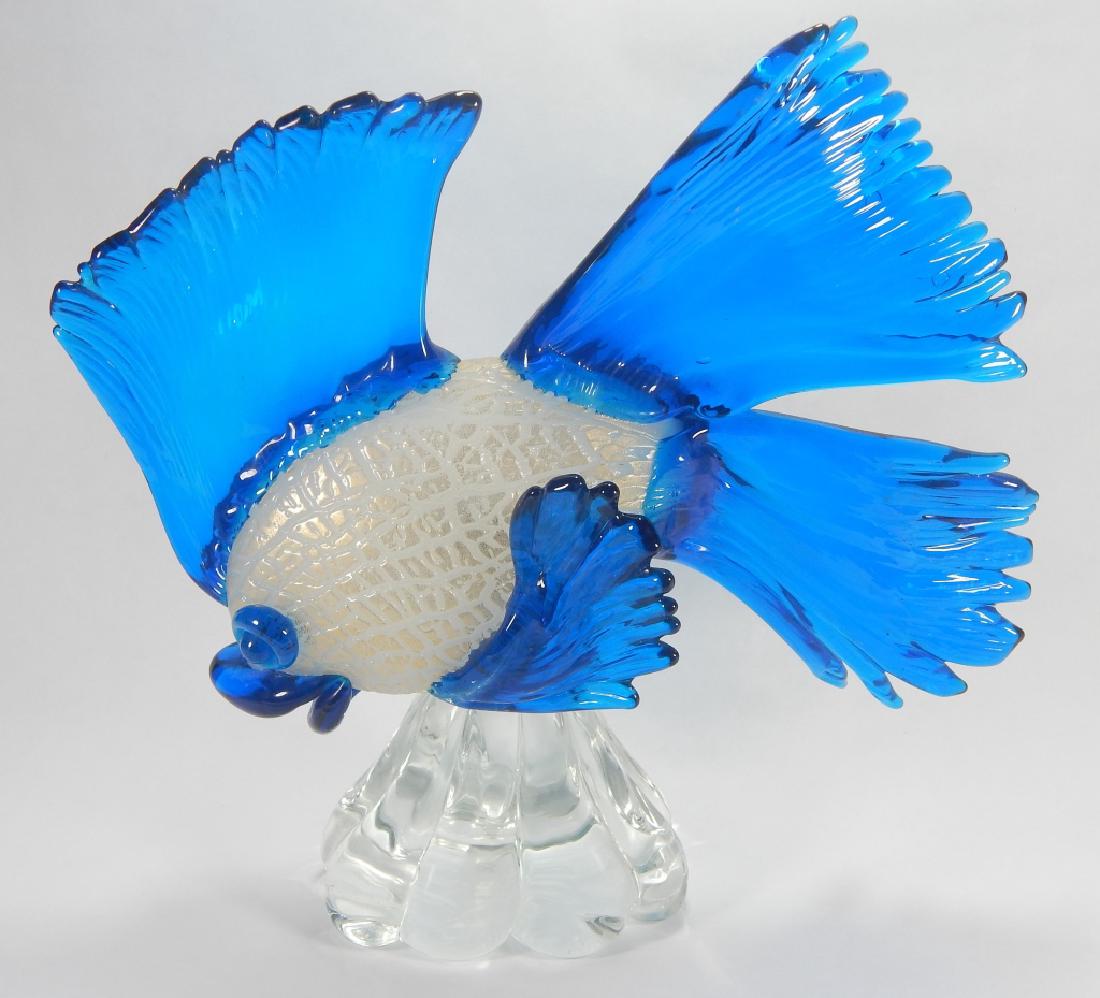 LARGE MURANO BETTA FISH ART GLASS SCULPTURE (1 of 5)