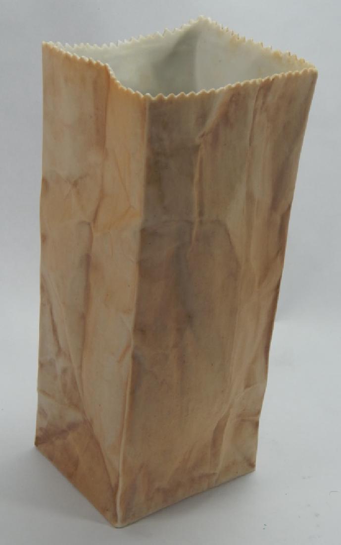 ROSENTHAL STYLE PORCELAIN PAPER BAG VASE (1 of 5)
