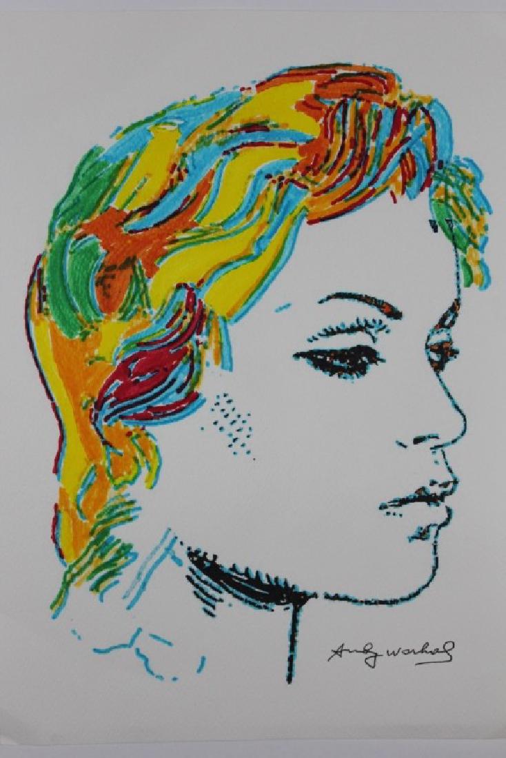 AFTER ANDY WARHOL SIGNED  INK DRAWING (1 of 3)