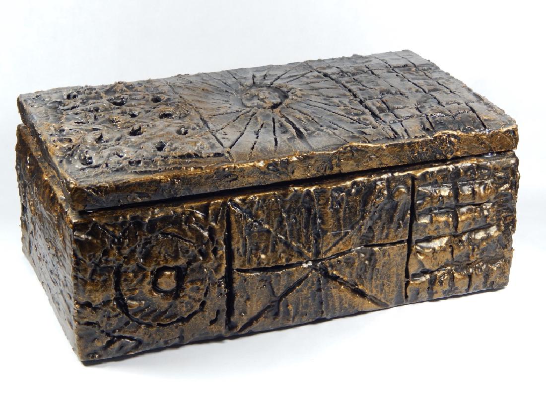 PAUL EVANS SCULPTED BRONZE RESIN LIDDED BOX (1 of 9)