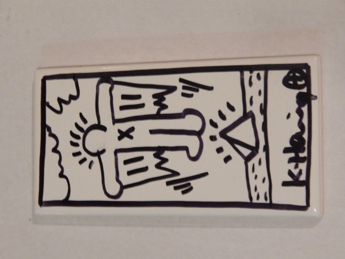 KEITH HARING DRAWING ON SUBWAY TILE (1 of 2)