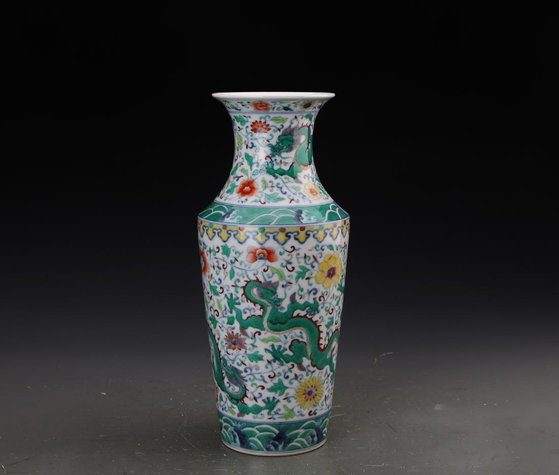 Chinese Dou Glazed Vase Painted with Dragon and Twine (1 of 9)