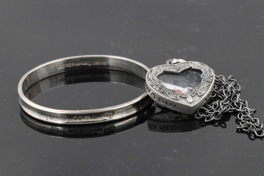 Tiffany Silver Bangle/ Anna Sui Silver Necklace: Tiffany Silver Bangle/ Anna Sui Silver Necklace
