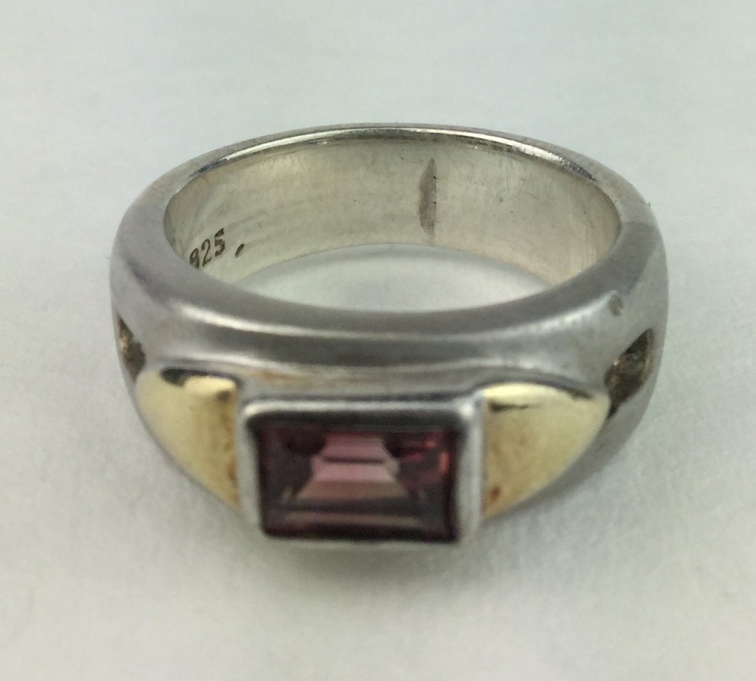 Gorgeous Sterling & 10KT Gold Ring with Amethyst (1 of 2)