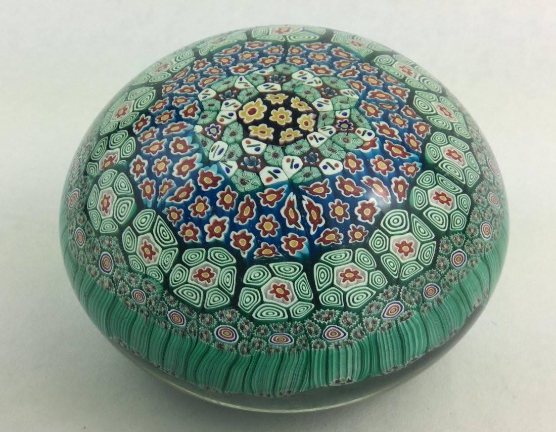 Large Millefiori Italian Glass Paperweight (1 of 3)