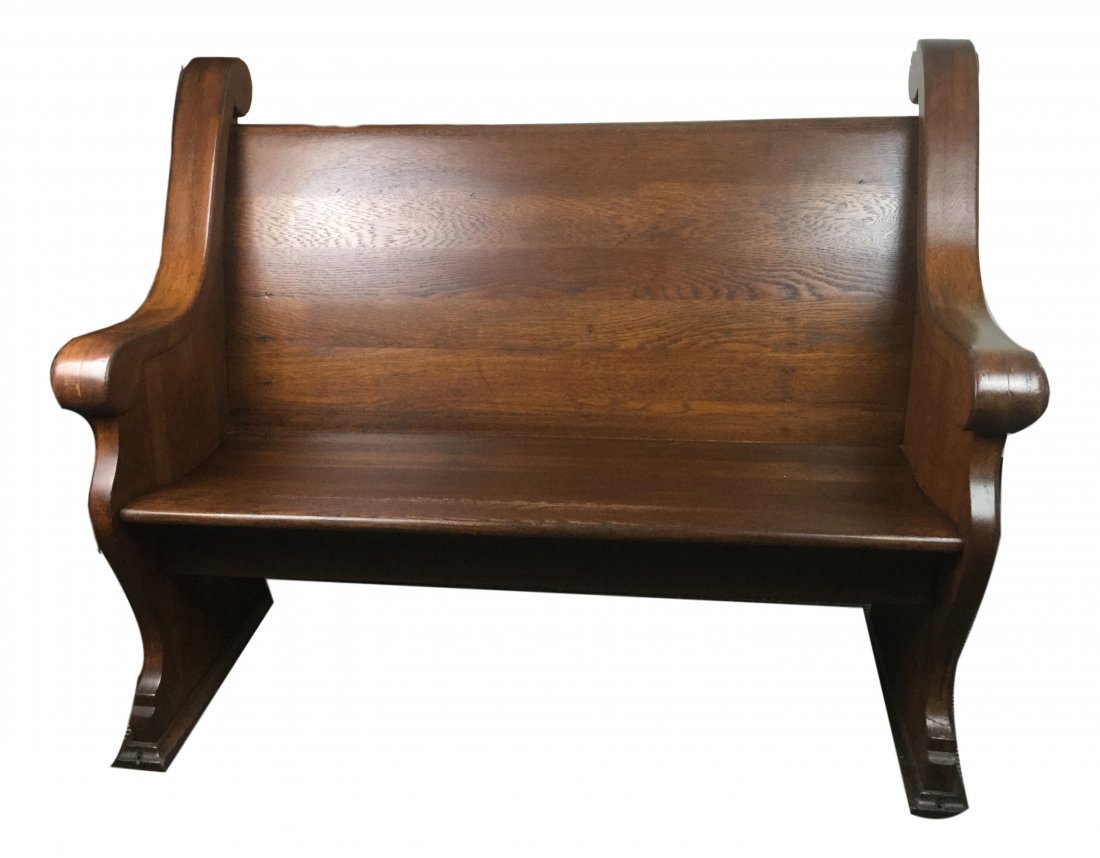 Late 1800's Church pew: Gorgeous oak 3 seat church pew circa 1800's.