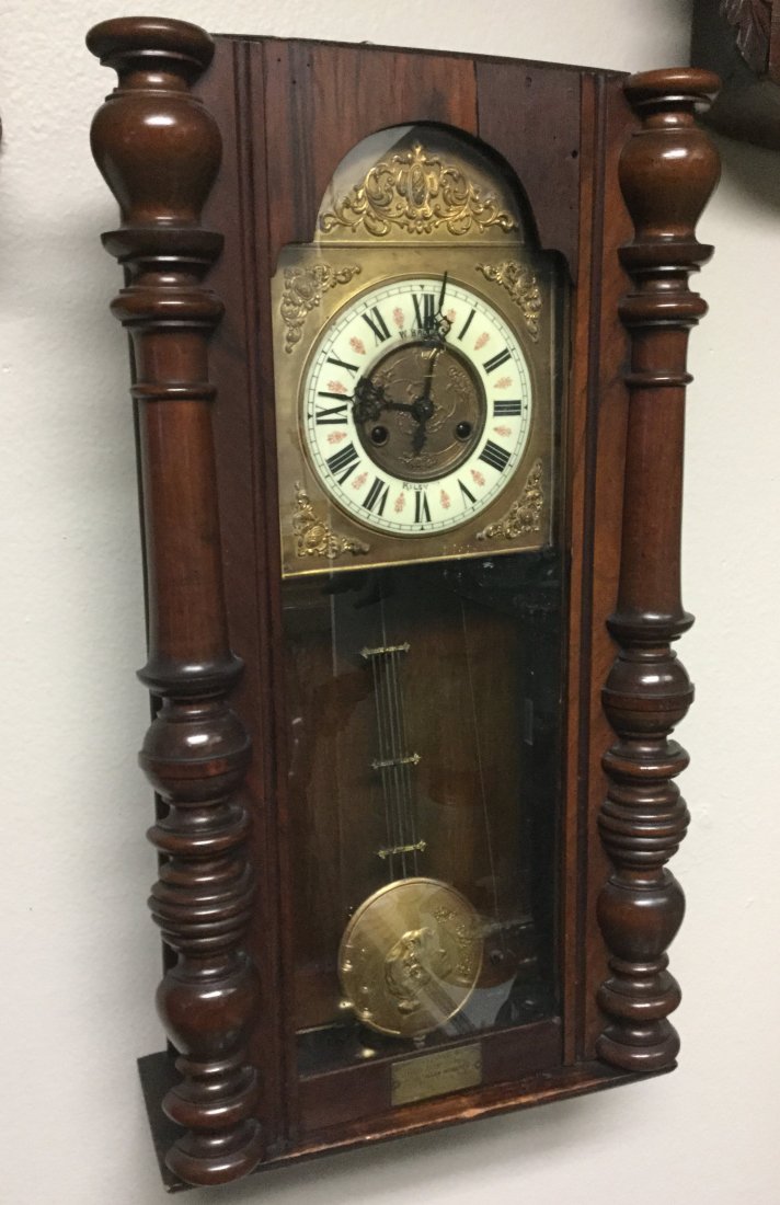 Late 1800 s Oak Art Nouveau wall clock (1 of 1)