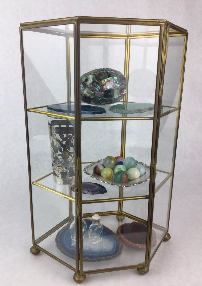 Vintage Glass Dome Curio with Decor (1 of 1)