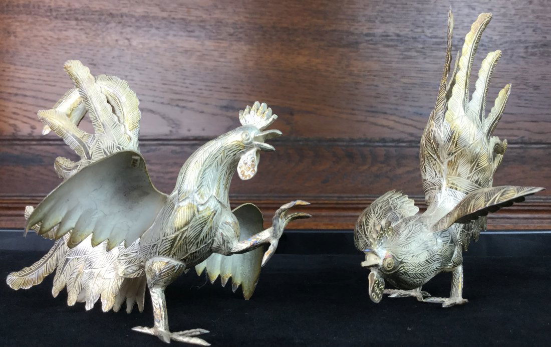 STERLING SILVER Cockerel Table Garnitures 4.5 Ozt (1 of 1)