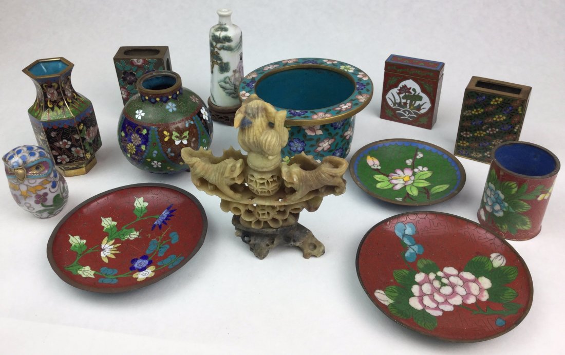 Antique Cloisonne & Asian Decor Grouping (1 of 1)
