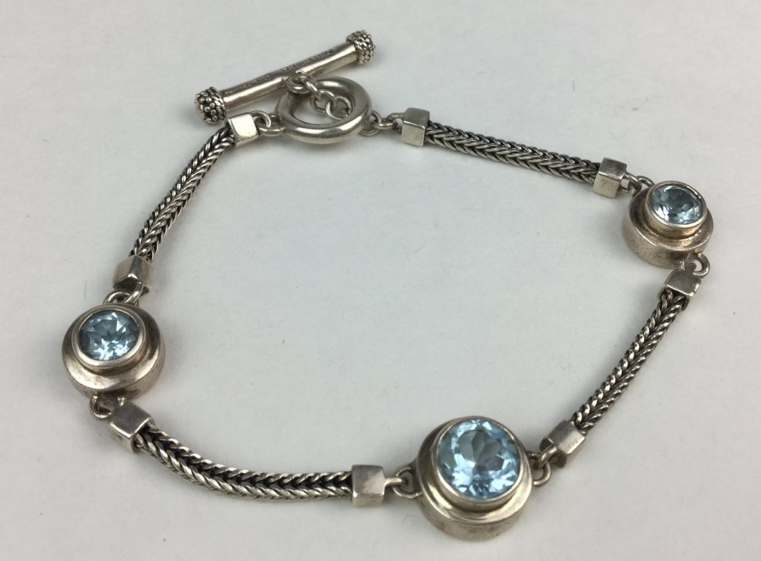 LORI BONN Sterling Silver & Aquamarine Bracelet (1 of 3)