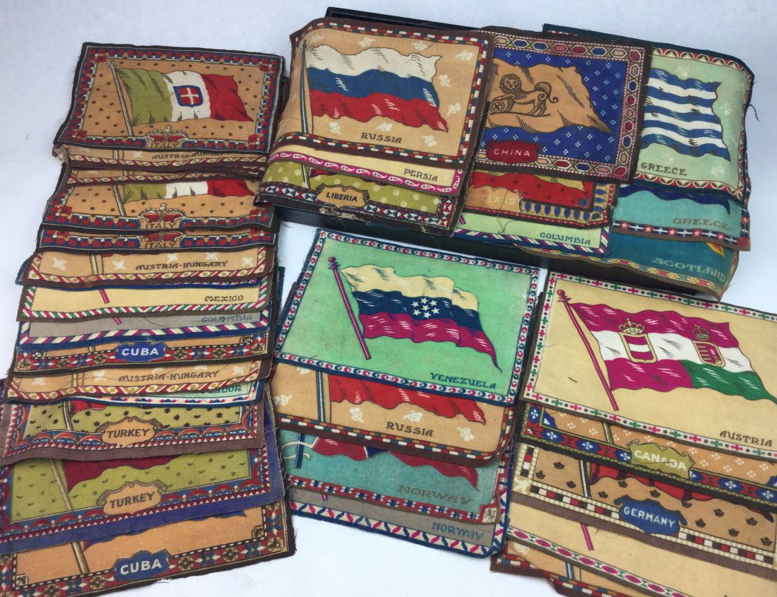 Vintage Tobacco Cigar Flannel Labels: Collection of 38 Vintage Tobacco Cigar Flannel Labels. Measures Approx: 8" x 5 1/2".